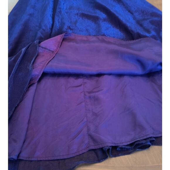 Vintage Y2K Betsy & Adam Formal Dress Women's Sz 10 Blue Sparkle Metallic Maxi - Picture 8 of 16